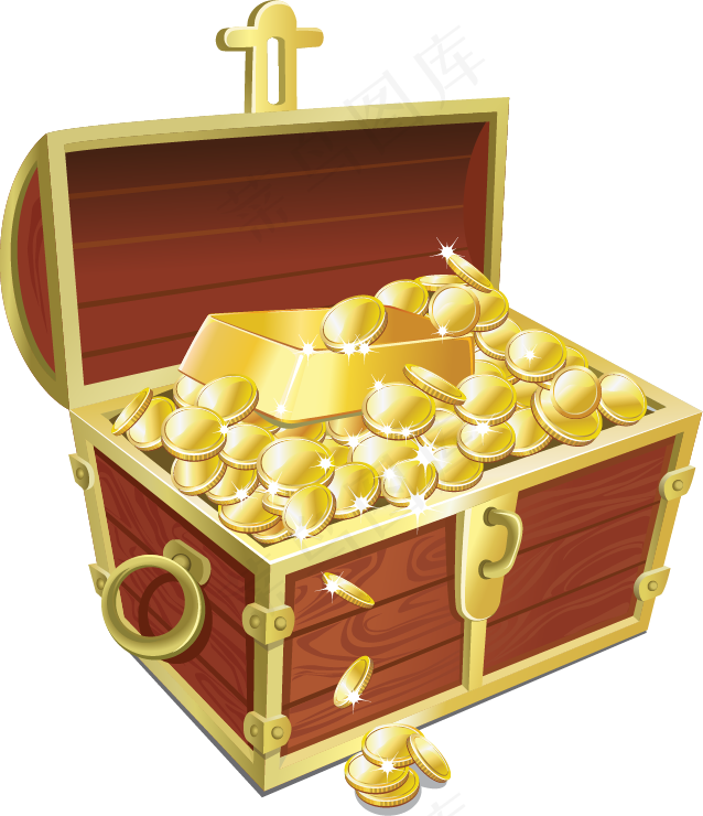 100余款免扣金币宝箱金钱PNG设...
