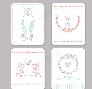 清新婚礼卡片图片