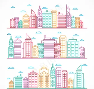 线框建筑矢量素材