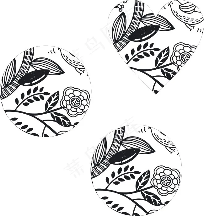 桃心图案cdr矢量模版下载