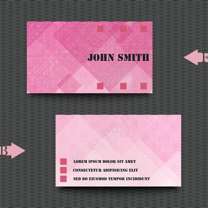 粉色背景名片矢量素材(143X142)eps,ai矢量模版下载