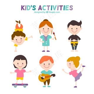 卡通人物扁平化可爱各种职业矢量素材