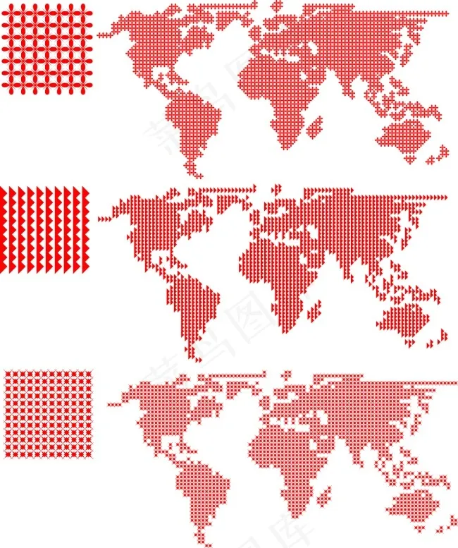 马赛克世界地图ai矢量模版下载