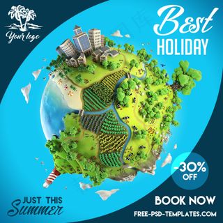 假期城市旅游海报