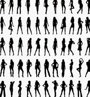 女人剪影矢量集