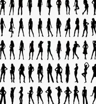 女人剪影矢量集