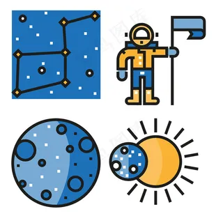 可爱扁平科技icon图标