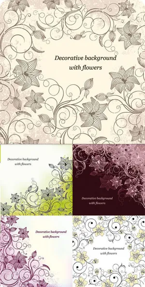 花朵花纹名片矢量素材 花朵花纹名片矢量素材