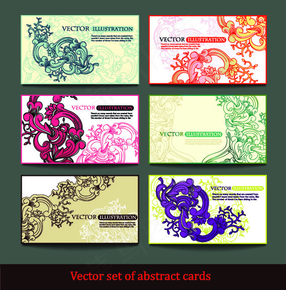 线描古典花纹卡片矢量素材