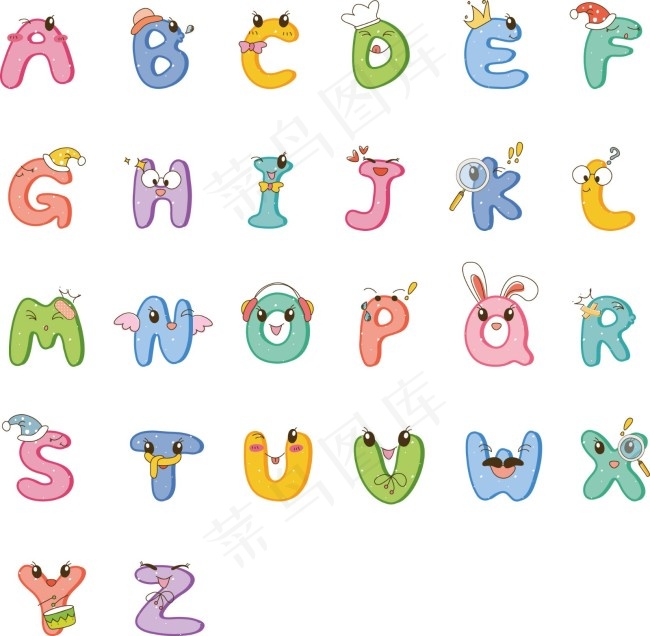 I可爱卡通字母