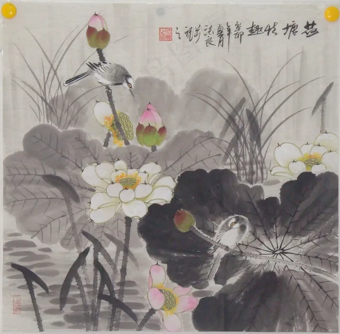 荷花水墨图