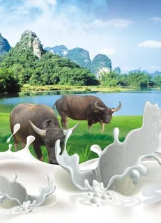 牛奶海报背景（位图组成）图片