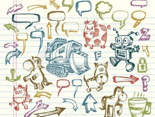 手绘箭头动物对话泡泡图标矢量图片