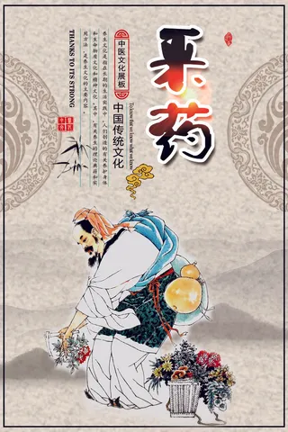 古代名医名人宣传挂画设计