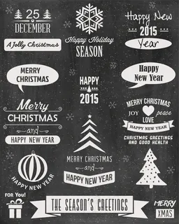 圣诞字体标签矢量素材