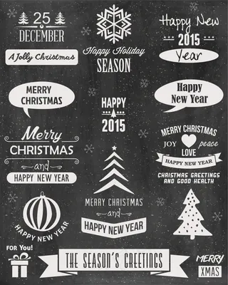 圣诞字体标签矢量素材