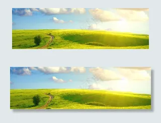 唯美草原banner背景　