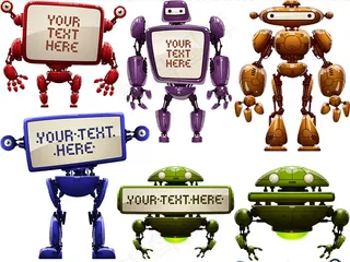 人工智能卡通机器人机械器材智能素材...