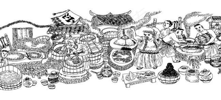 古代酿酒图