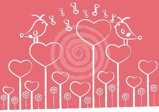 爱心小草矢量图素材