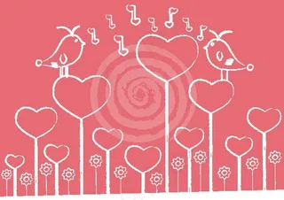 爱心小草矢量图素材