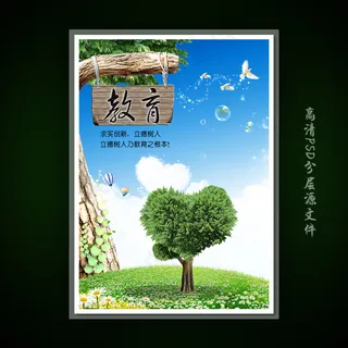 校园文化展板海报设计之教育