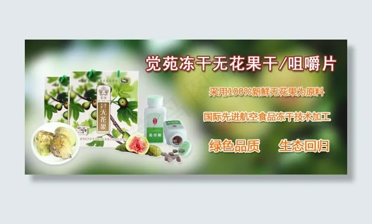 淘宝食品无花果干无花果咀嚼片店招海...psd模版下载
