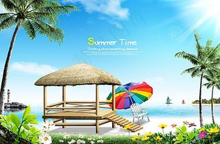 美丽夏日海滩风景