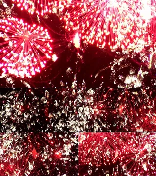 节日的夜晚空中绚烂的焰火视频素材