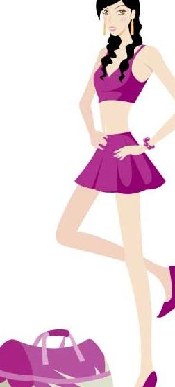 运动旅游女孩矢量图26ai矢量模版下载
