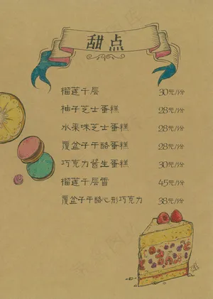 手绘咖啡厅菜单