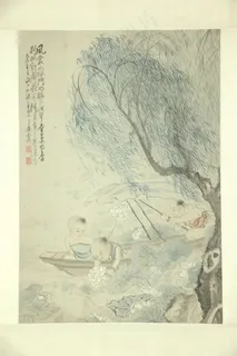 清 包栋 采莲图