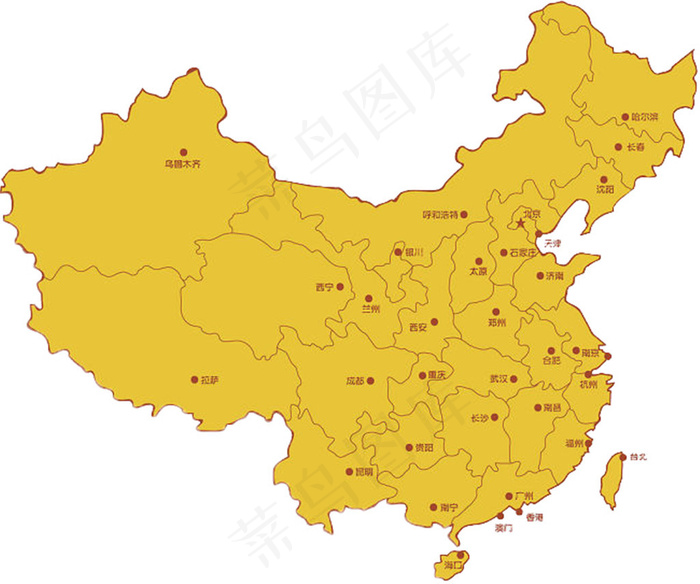 中国地图公鸡下载psd模版下载