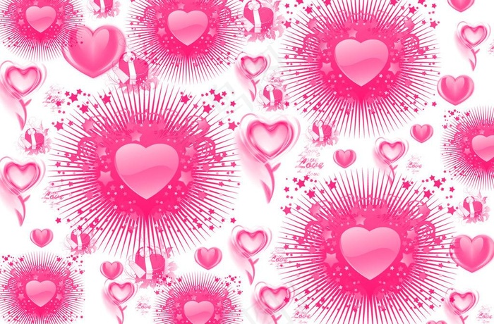 心型花纹深粉红色图片