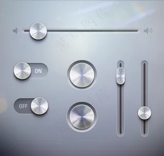金属质感按钮开关-矢量素材