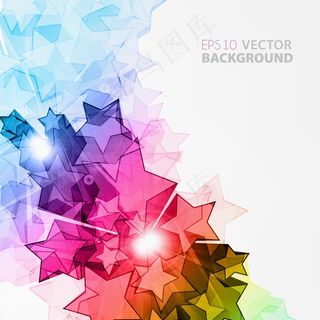 摘要背景与丰富多彩的星星矢量