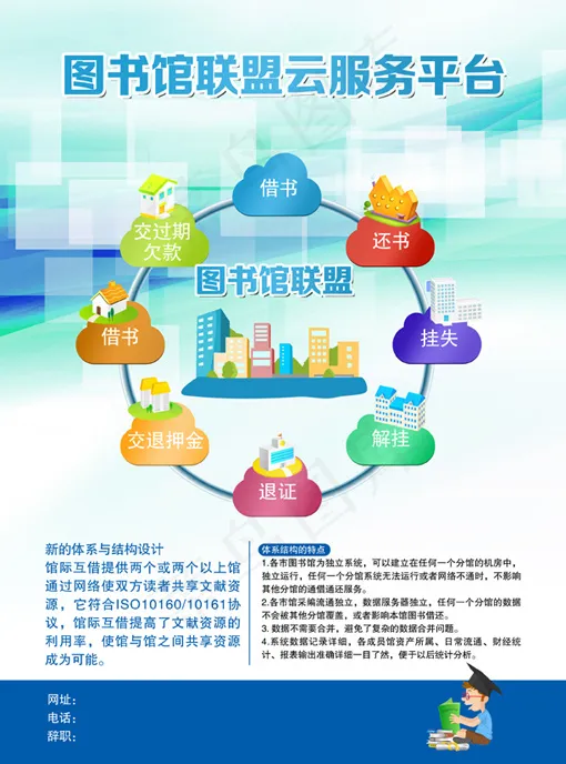 图书馆联盟云服务平台psd模版下载