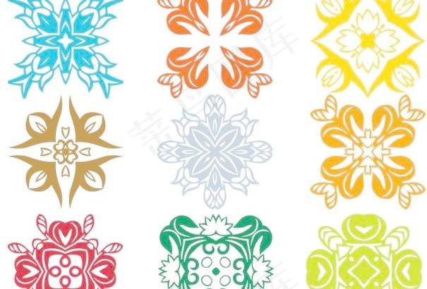 简约时尚花纹花边矢量图