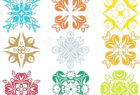 简约时尚花纹花边矢量图