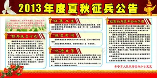 2013征兵宣传公告栏
