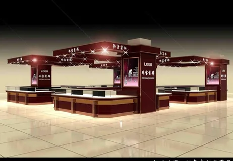 珠宝柜台效果图图片