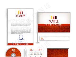 咖啡厅奶茶店连锁店企业VI矢量模版