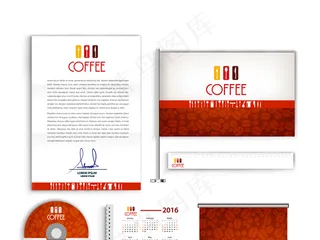 咖啡厅奶茶店连锁店企业VI矢量模版