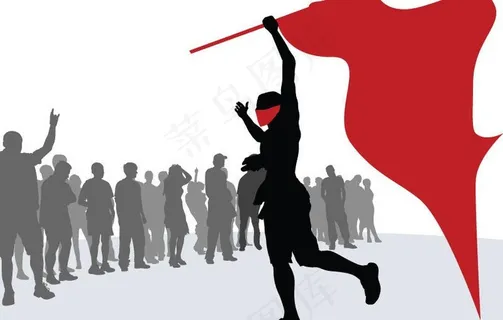 *游行示威人物剪影图片