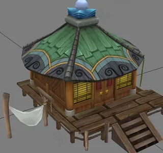 卡通类木头房子