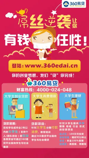 理财海报 大学生创业 扁平