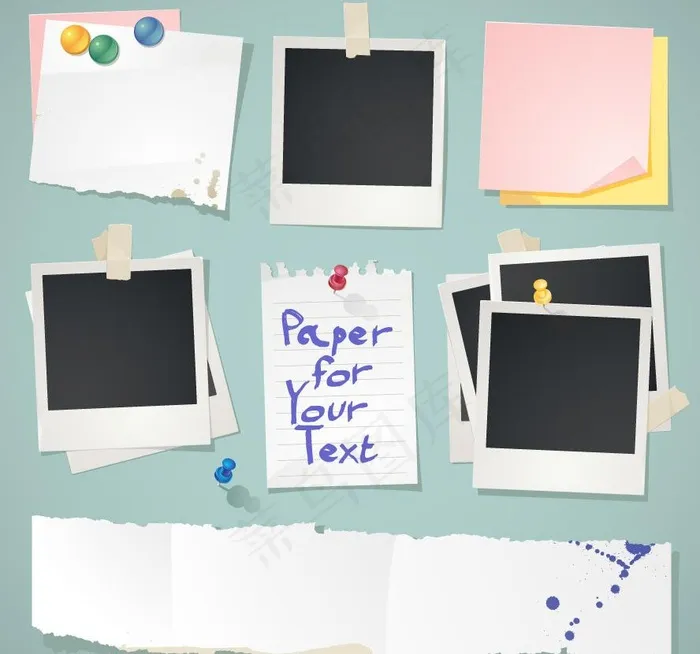 怀旧纸张底版相框图片eps,ai矢量模版下载