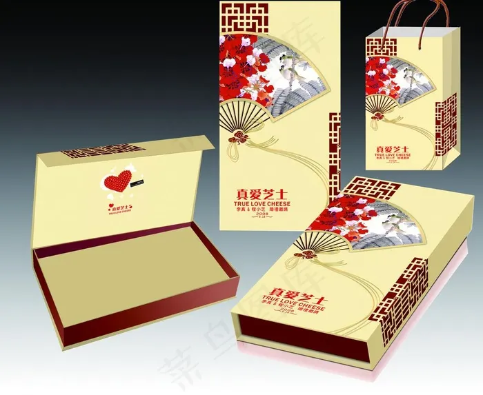 礼品包装盒cdr矢量模版下载