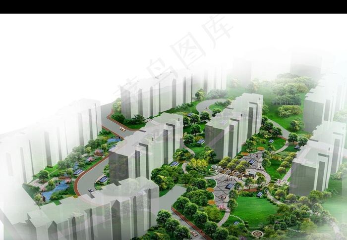 小区景观规划图片(4000X3000(DPI:72))psd模版下载