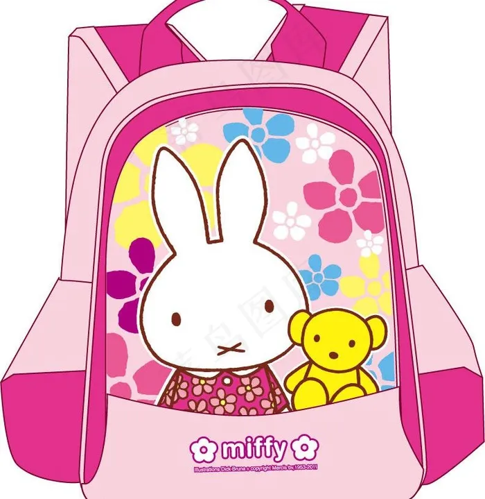 小学生书包图片ai矢量模版下载